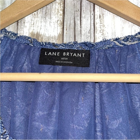 Lane Bryant Lurex Ruffle Detail V Neck Blouse - Picture 6 of 6